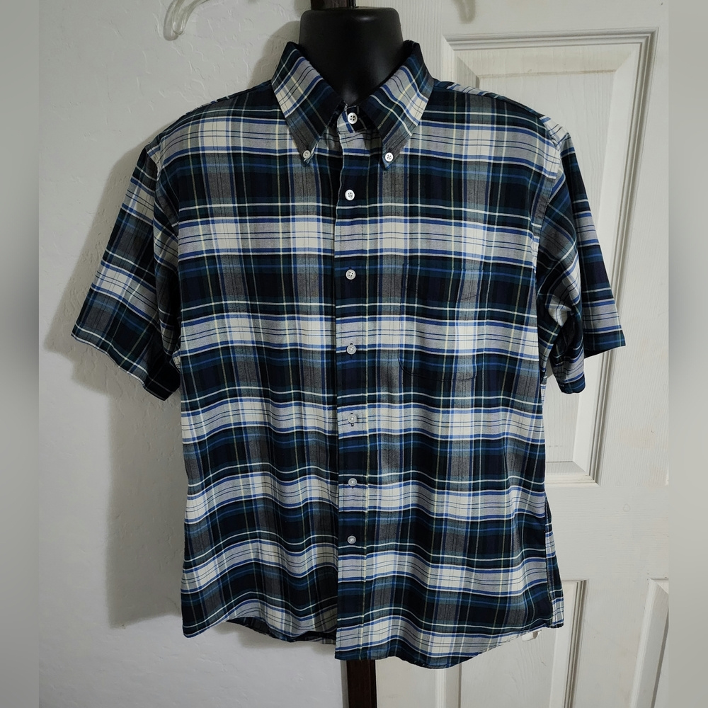 L.L.‎ Bean Vintage Single Needle Tailoring Striped Button Down shirt size 17 1/2